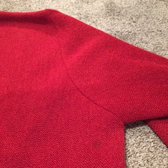 Peruvian Connection Alpaca Red V Neck Pullover Sweater Size L Oversized - Picture 9 of 9